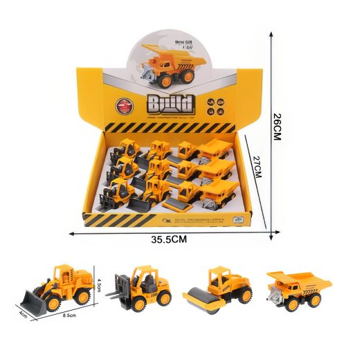 Diecast pullback construction vehicles 8.5cm