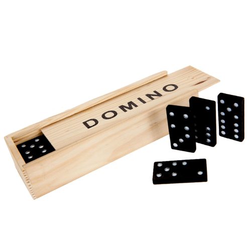 Wooden Dominoes in Wooden Box