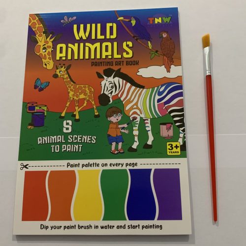 Painting Art A5 Book w/Brush - Wild Animals