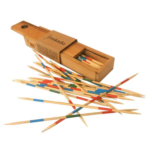 Wooden Pick Up Sticks in Wooden Box